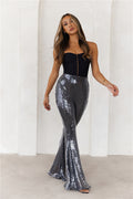 Grooving Sequin Wide Leg Pants Black