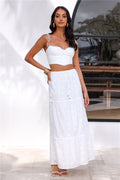 Golden Energy Maxi Skirt White