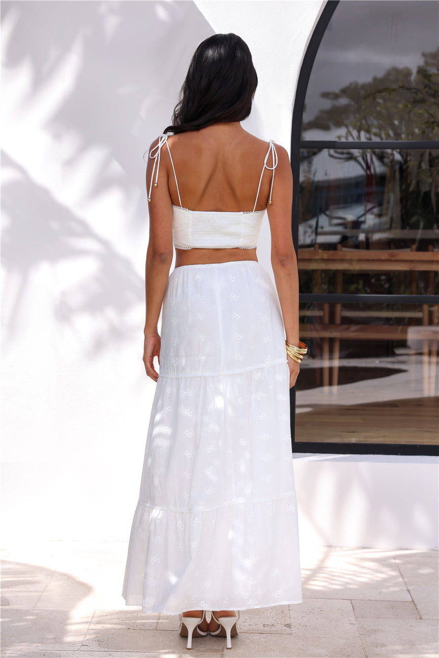 Golden Energy Maxi Skirt White
