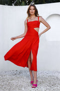 Your Simple Days Midi Dress Red