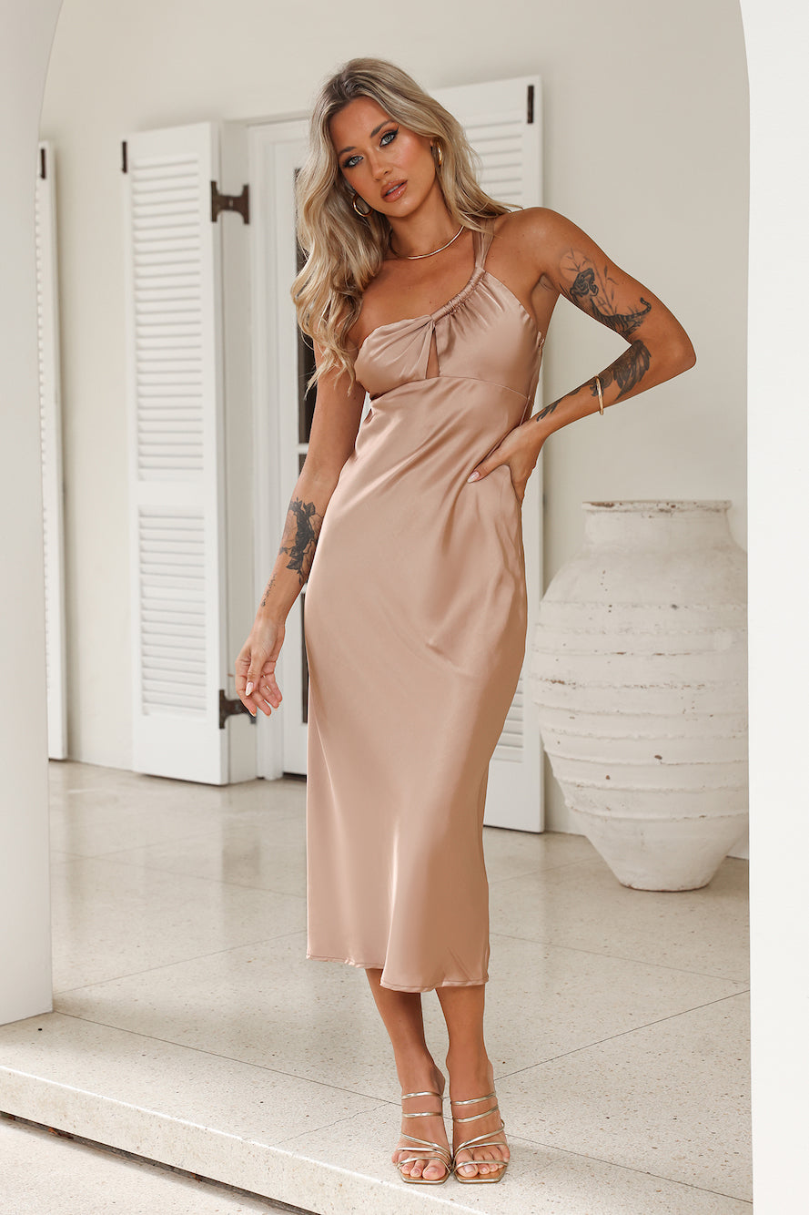 Your Truth Satin Maxi Dress Brown