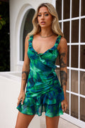RUNAWAY Romelly Mini Dress Calista Green