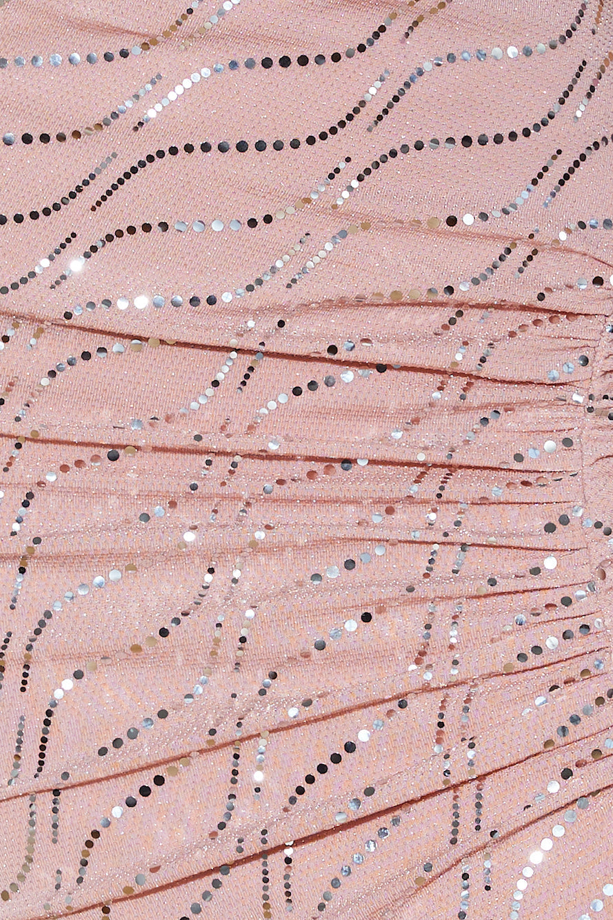 Like A Genie Midi Skirt Blush Shimmer