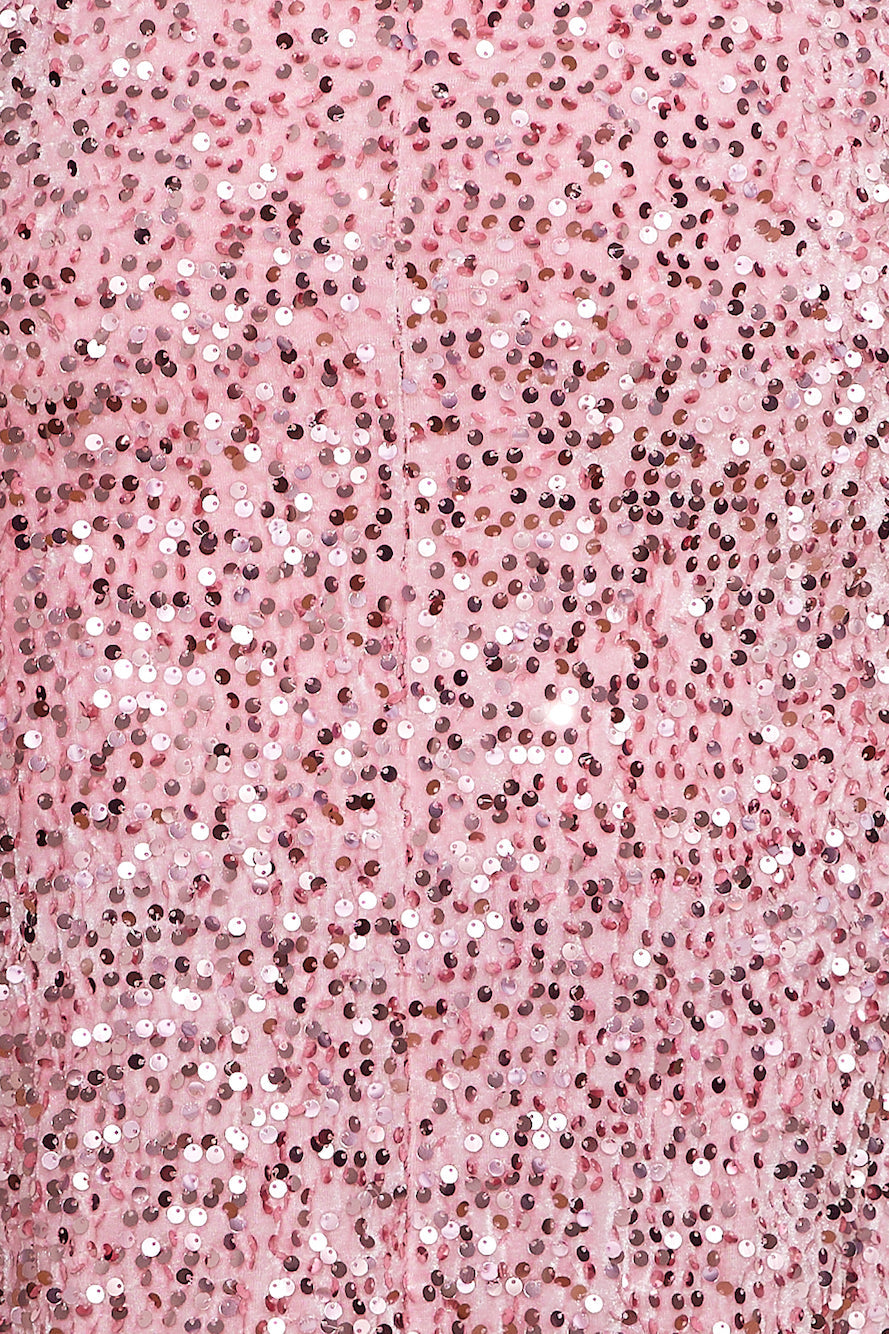 Sparkle From Far Sequin Maxi Dress Pink