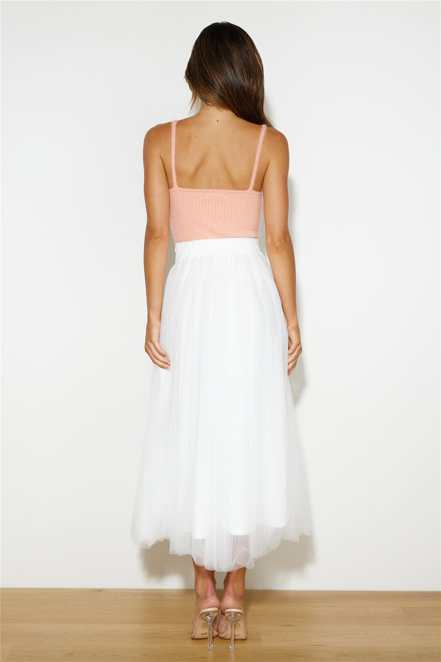 Keeping It Smart Midi Skirt White