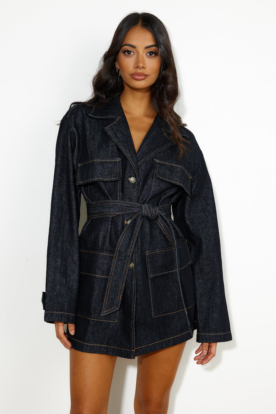 LIONESS Giselle Dress Dark Denim