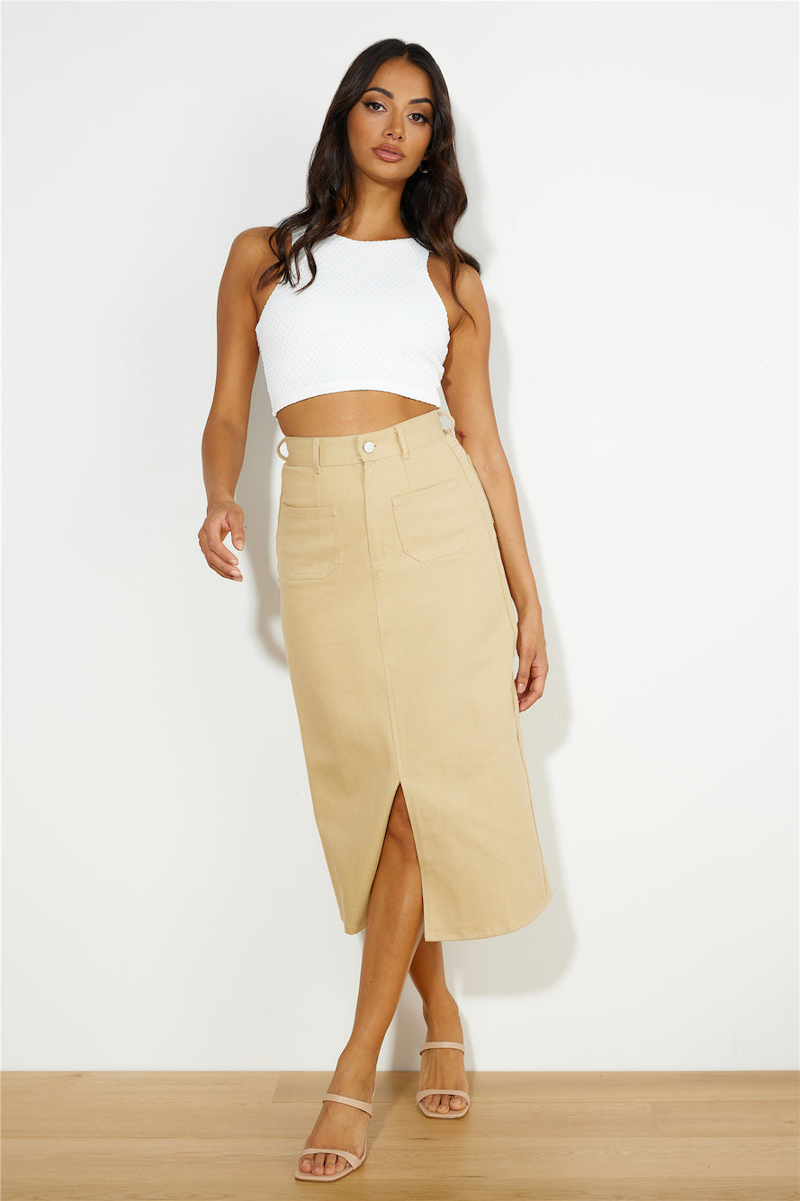 Influencer Look Midi Skirt Tan