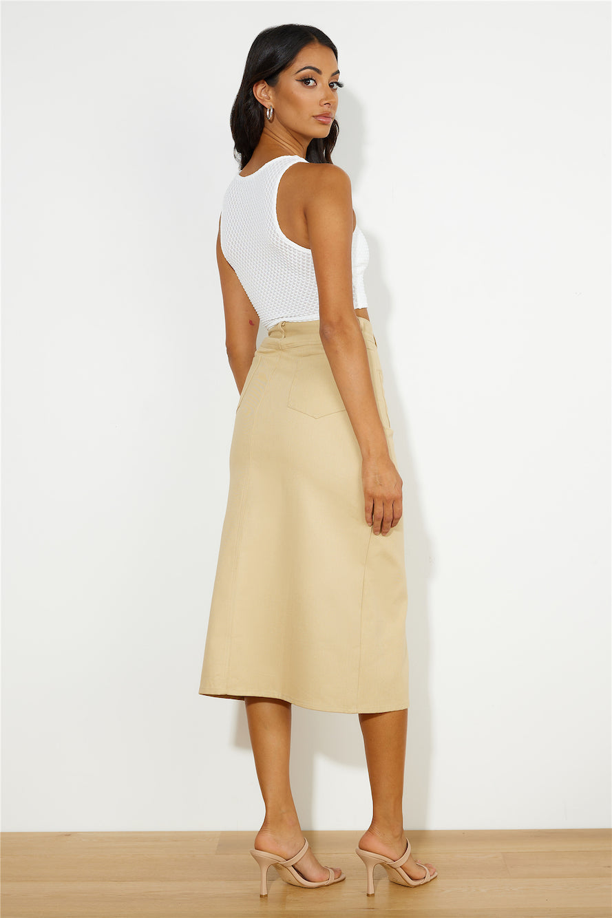 Influencer Look Midi Skirt Tan