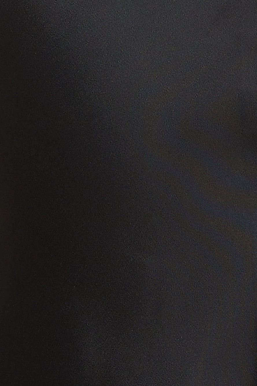 Blooming Confidence Satin Mini Dress Black