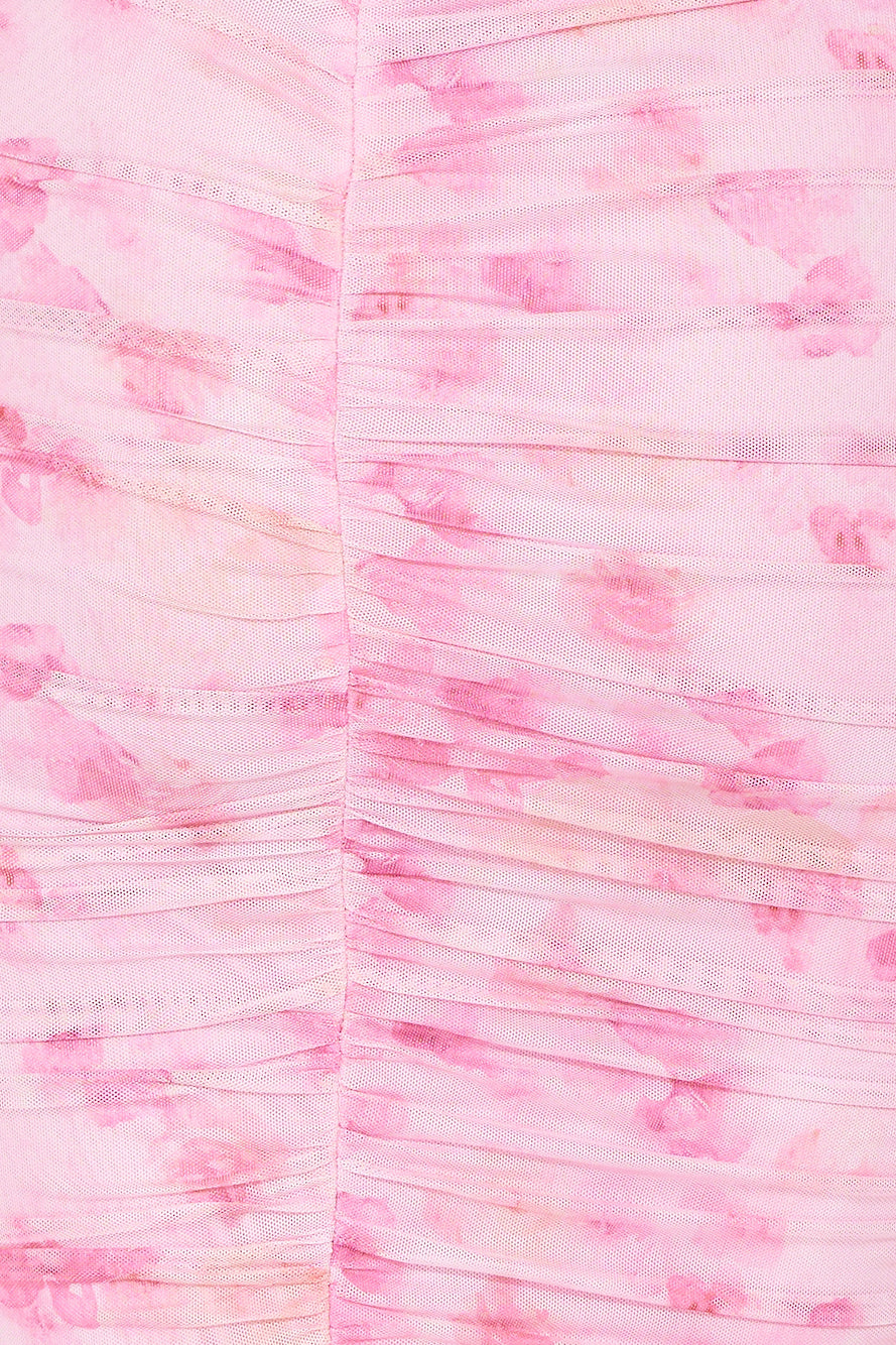 Hey There Gorg Long Sleeve Mesh Midi Dress Pink