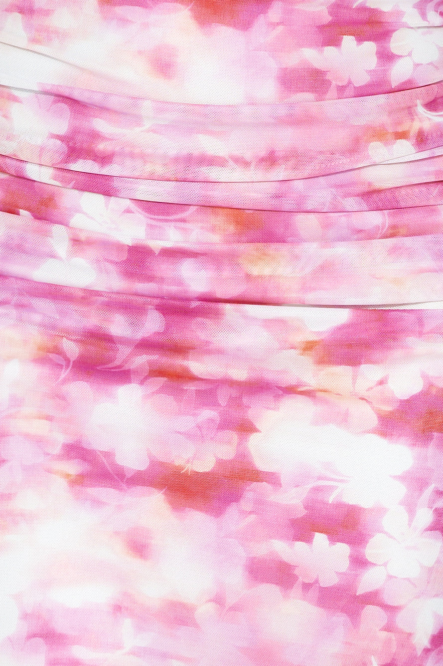 Eye Of Beholder Mesh Midi Skirt Pink