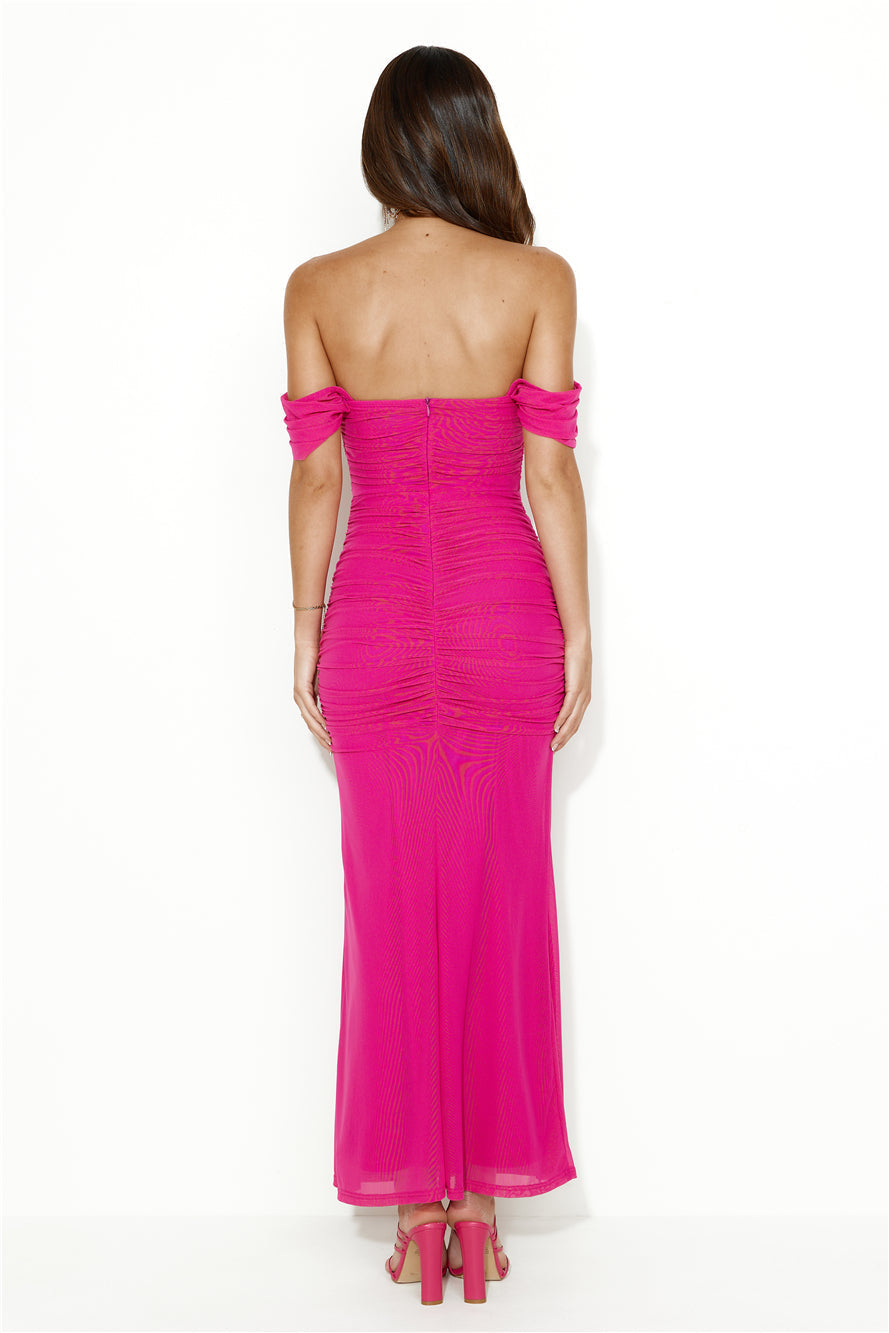 Your Brilliance Mesh Maxi Dress Pink