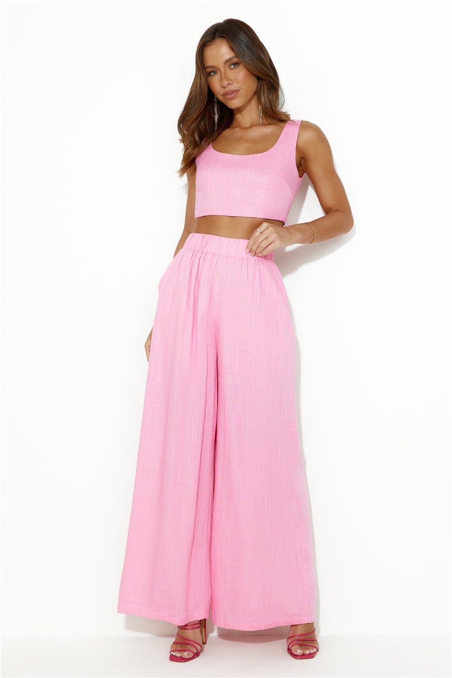 From The Sea Linen Pants Pink