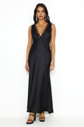 Juicy Stories Satin Maxi Dress Black
