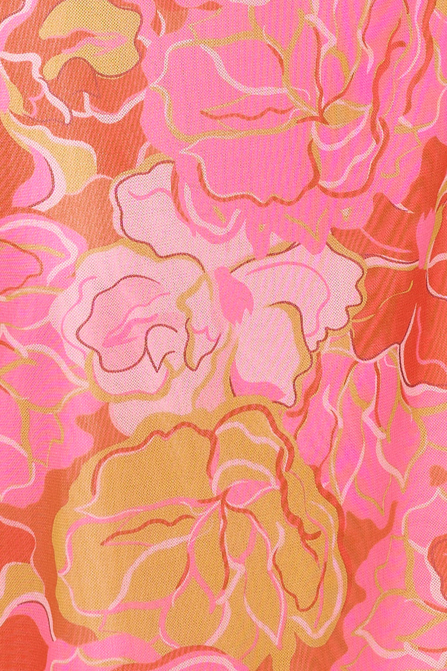 Salty Yet Sweet Mesh Midi Dress Pink