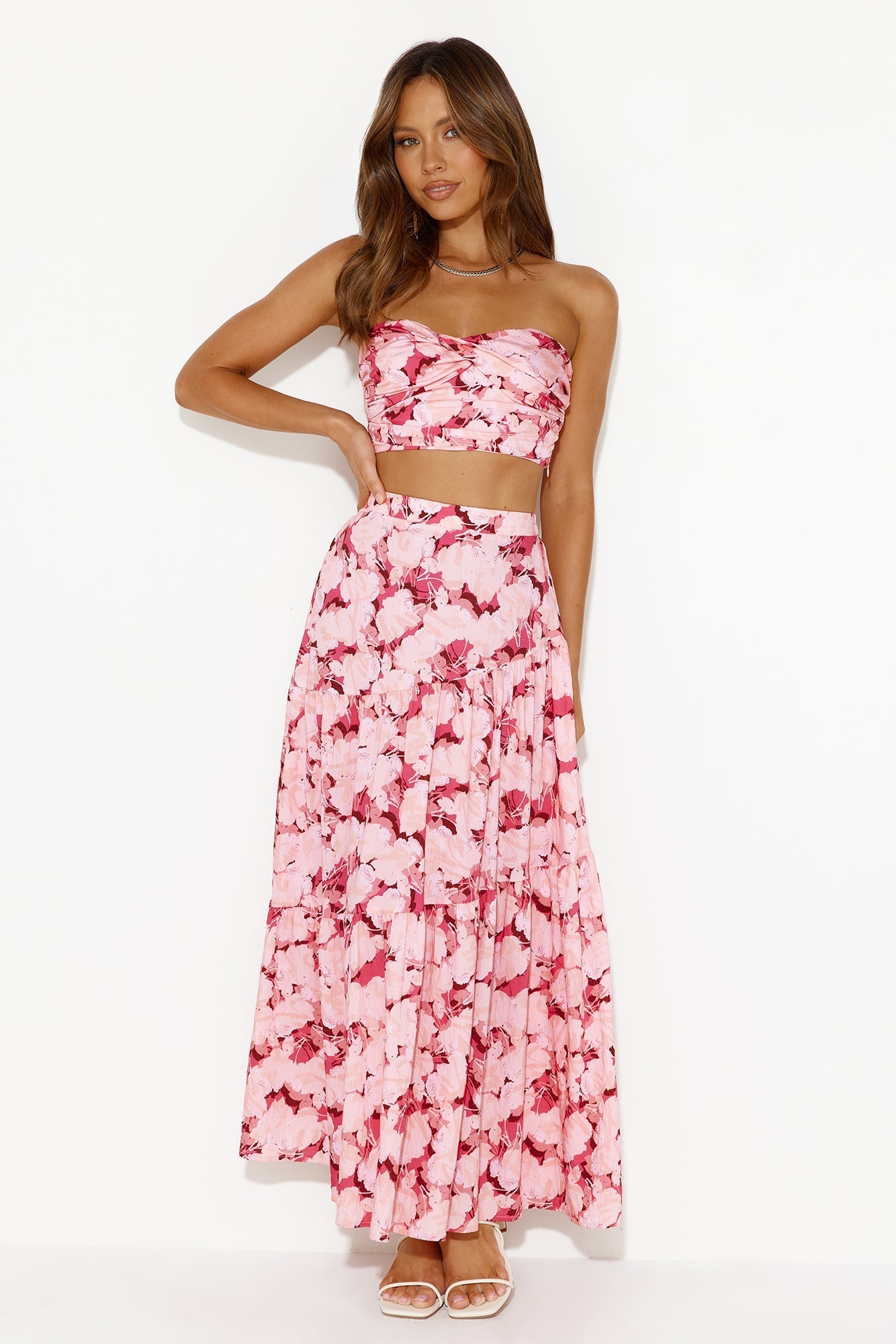 Escaping Reality Maxi Skirt Pink