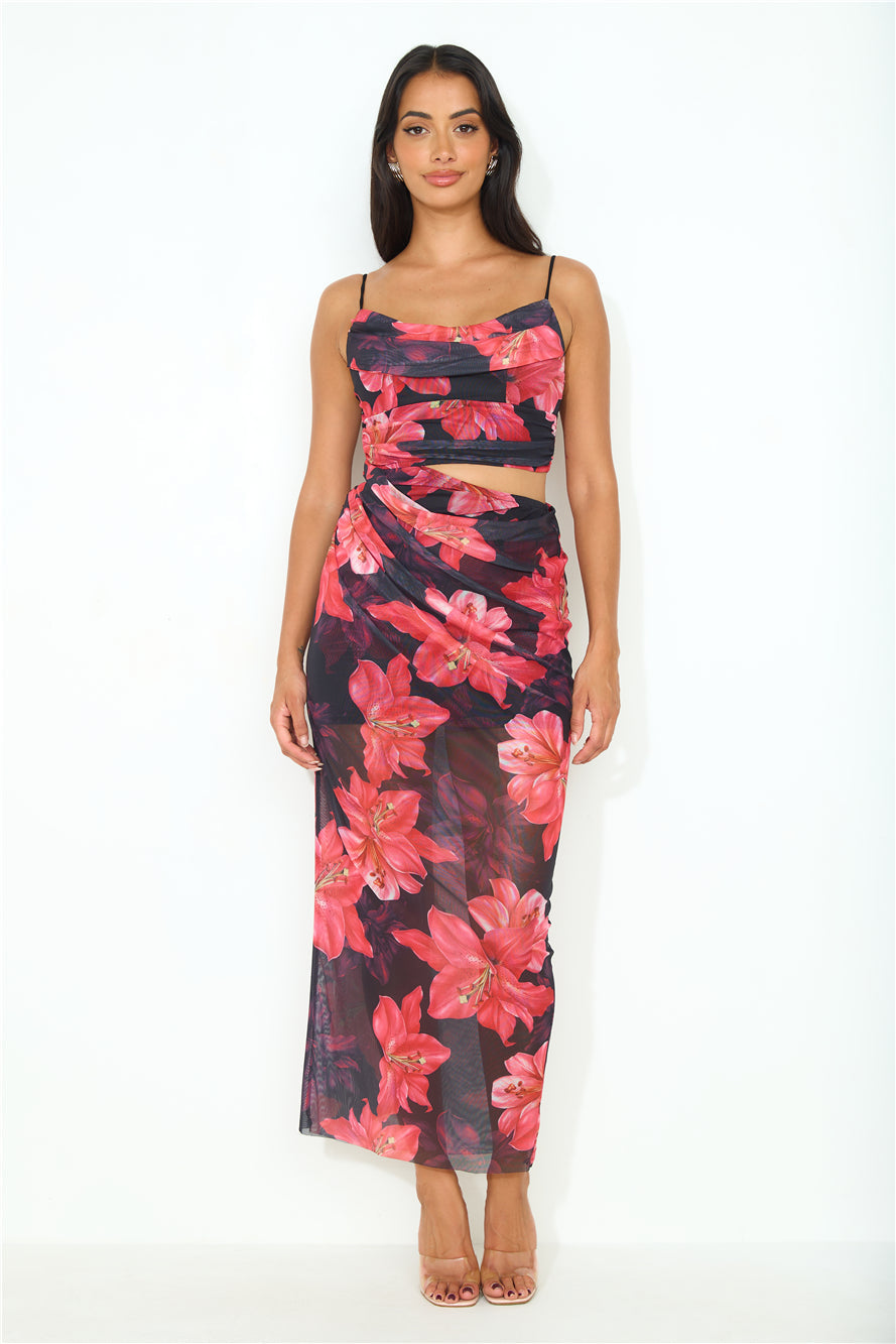 Wild Lily Mesh Maxi Dress Black