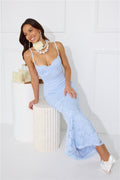 Soft Sweet Lace Maxi Dress Blue