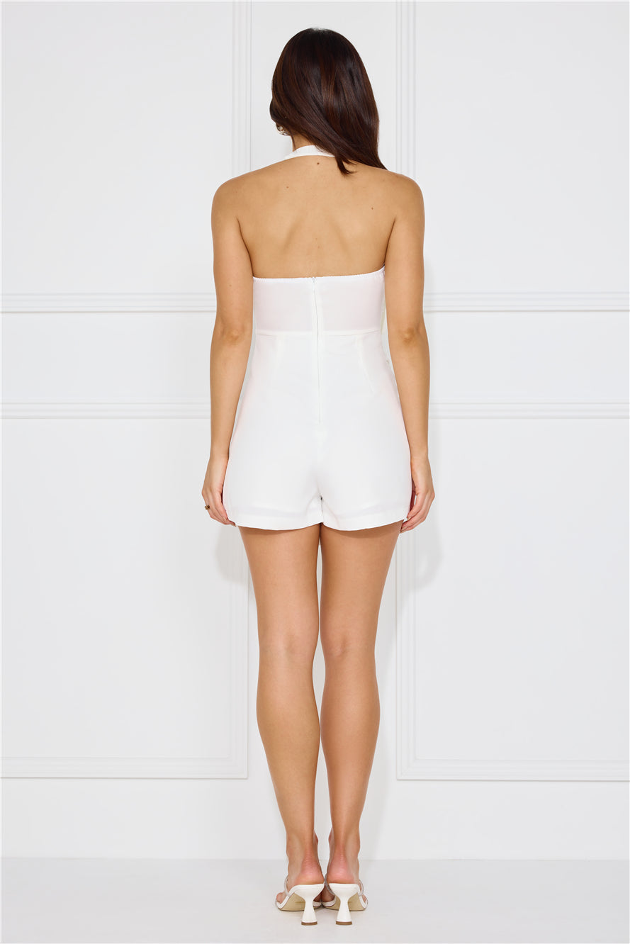 Fashion Guide Halter Romper White