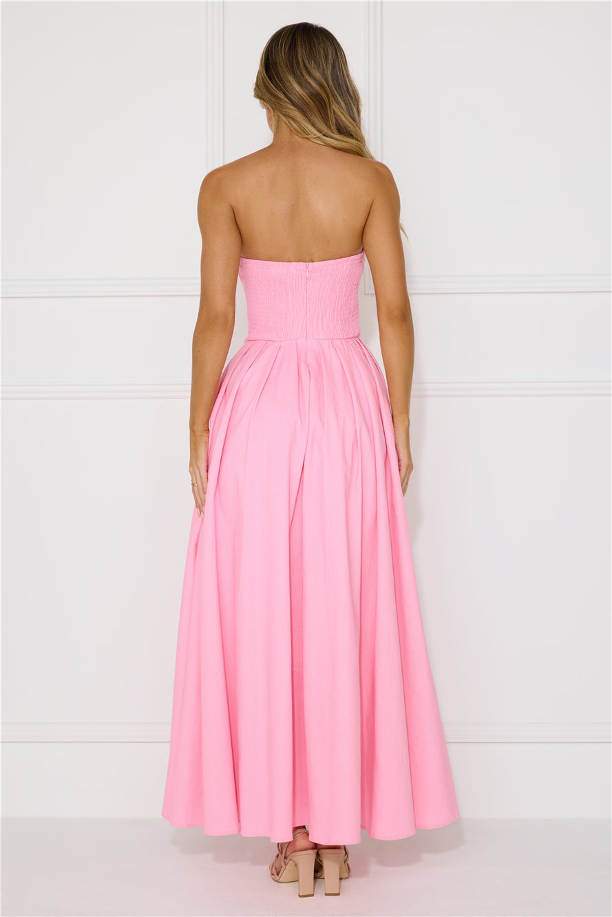 Wise Tales Strapless Maxi Dress Light Pink