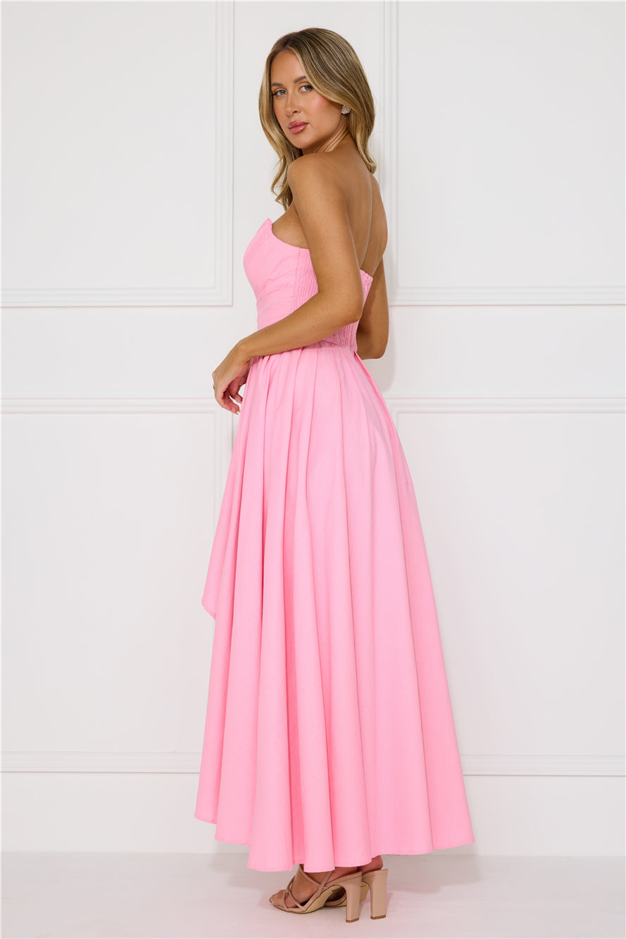 Wise Tales Strapless Maxi Dress Light Pink