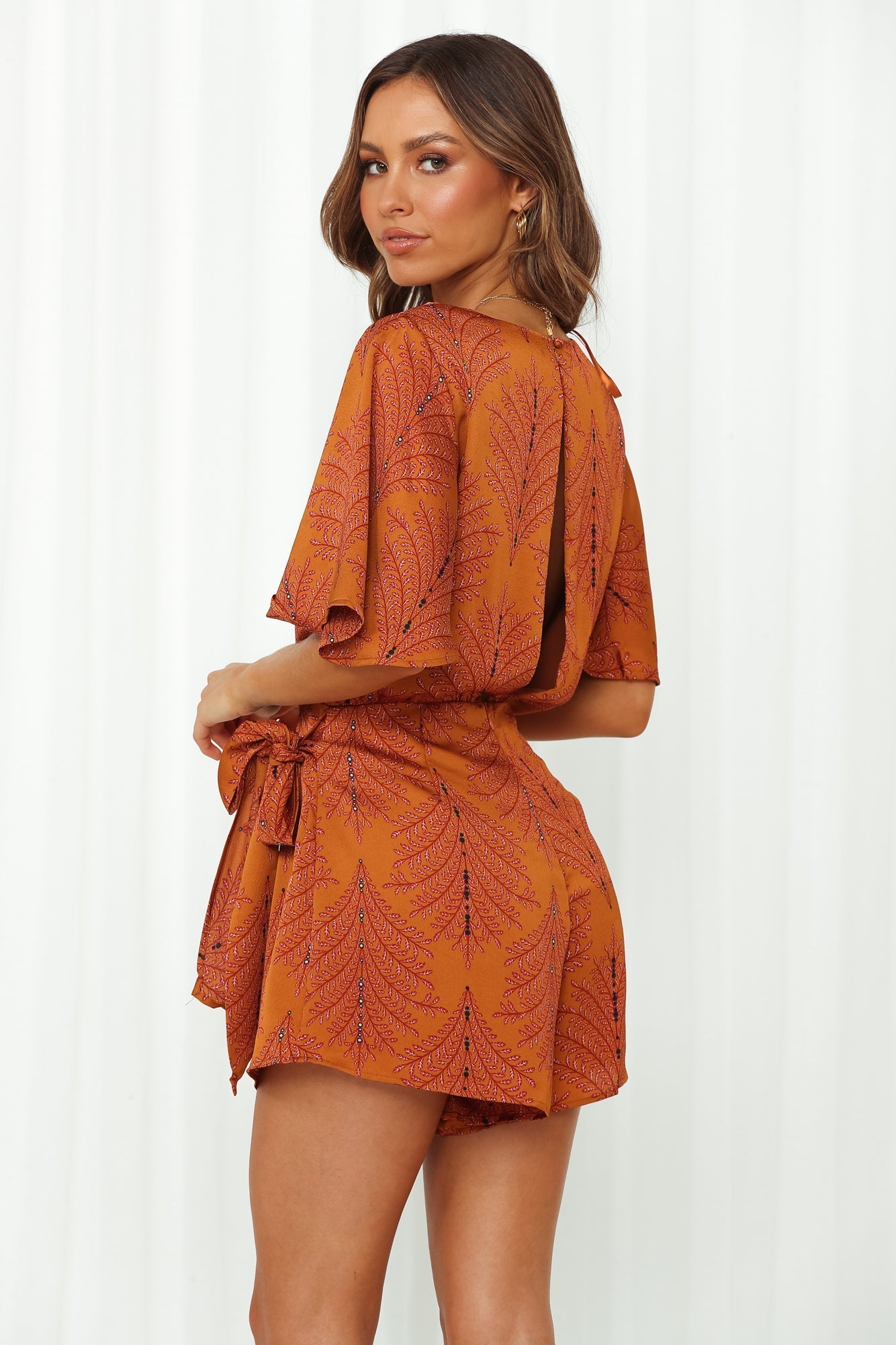 Midnight Noise Romper Rust