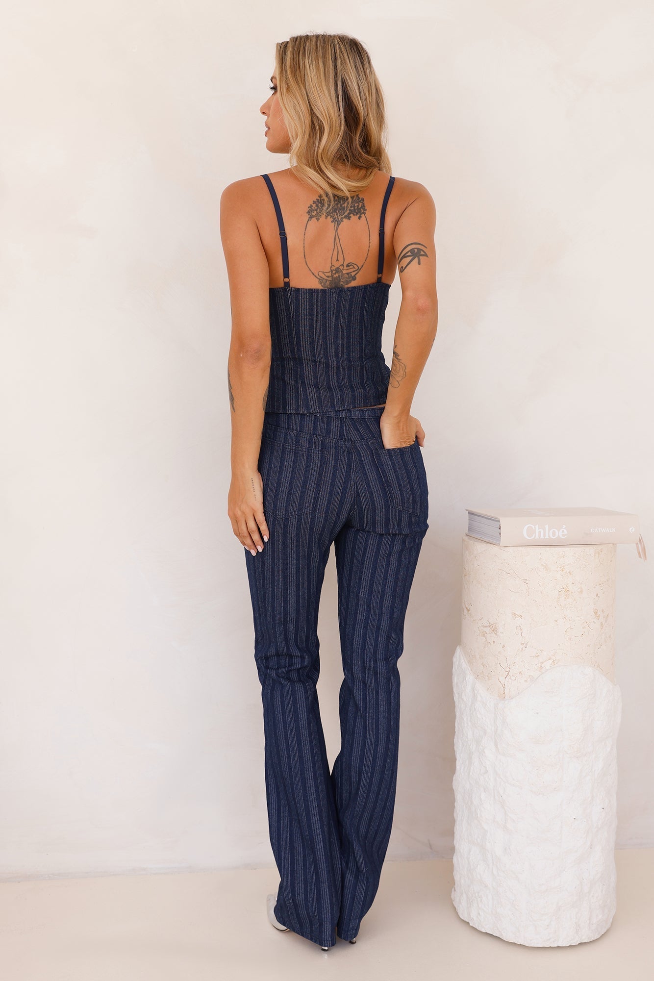 LIONESS Charismatic Jean Dark Pinstripe