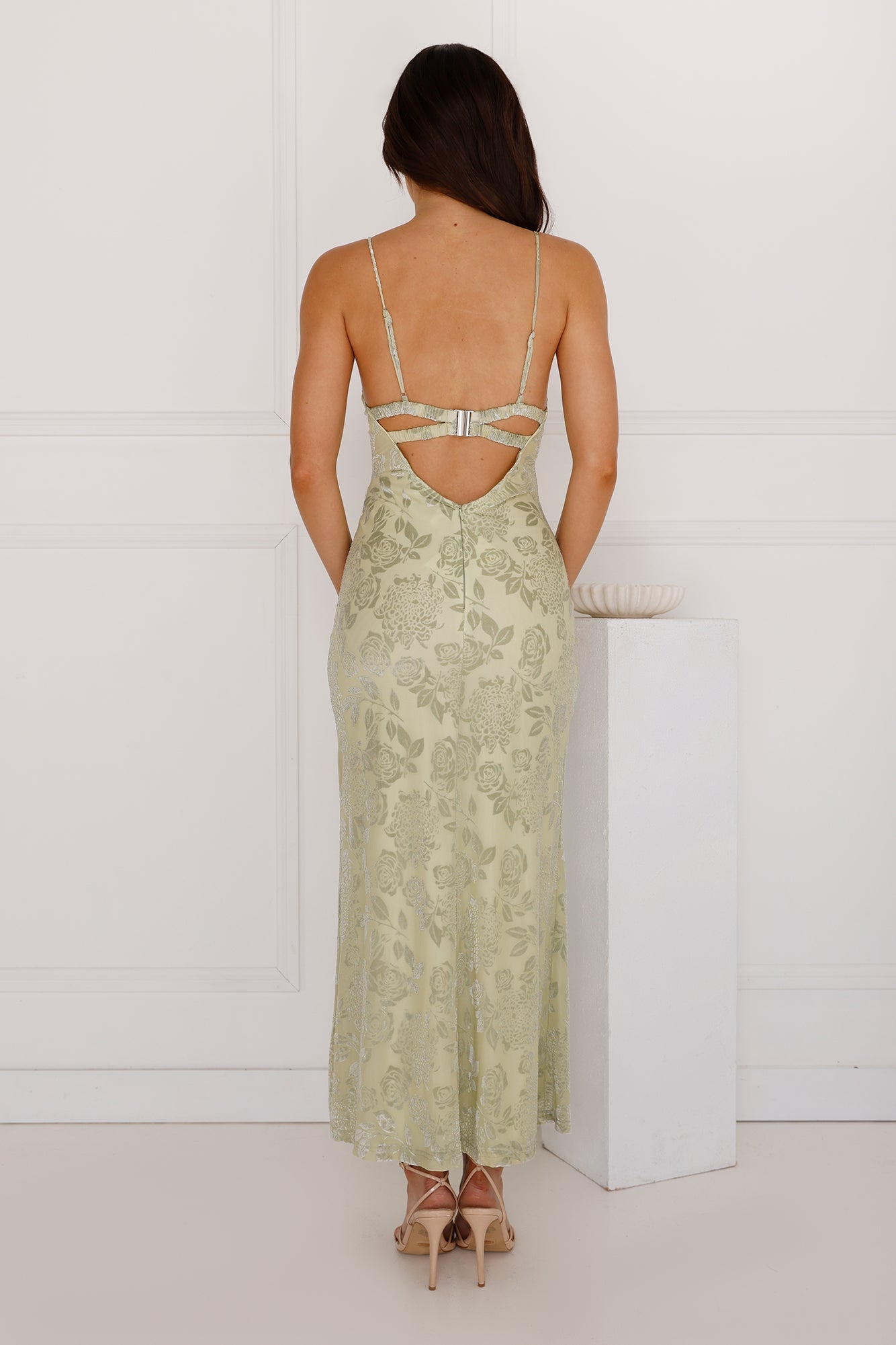 Seaside Sanctuary Mesh Maxi Dress Sage