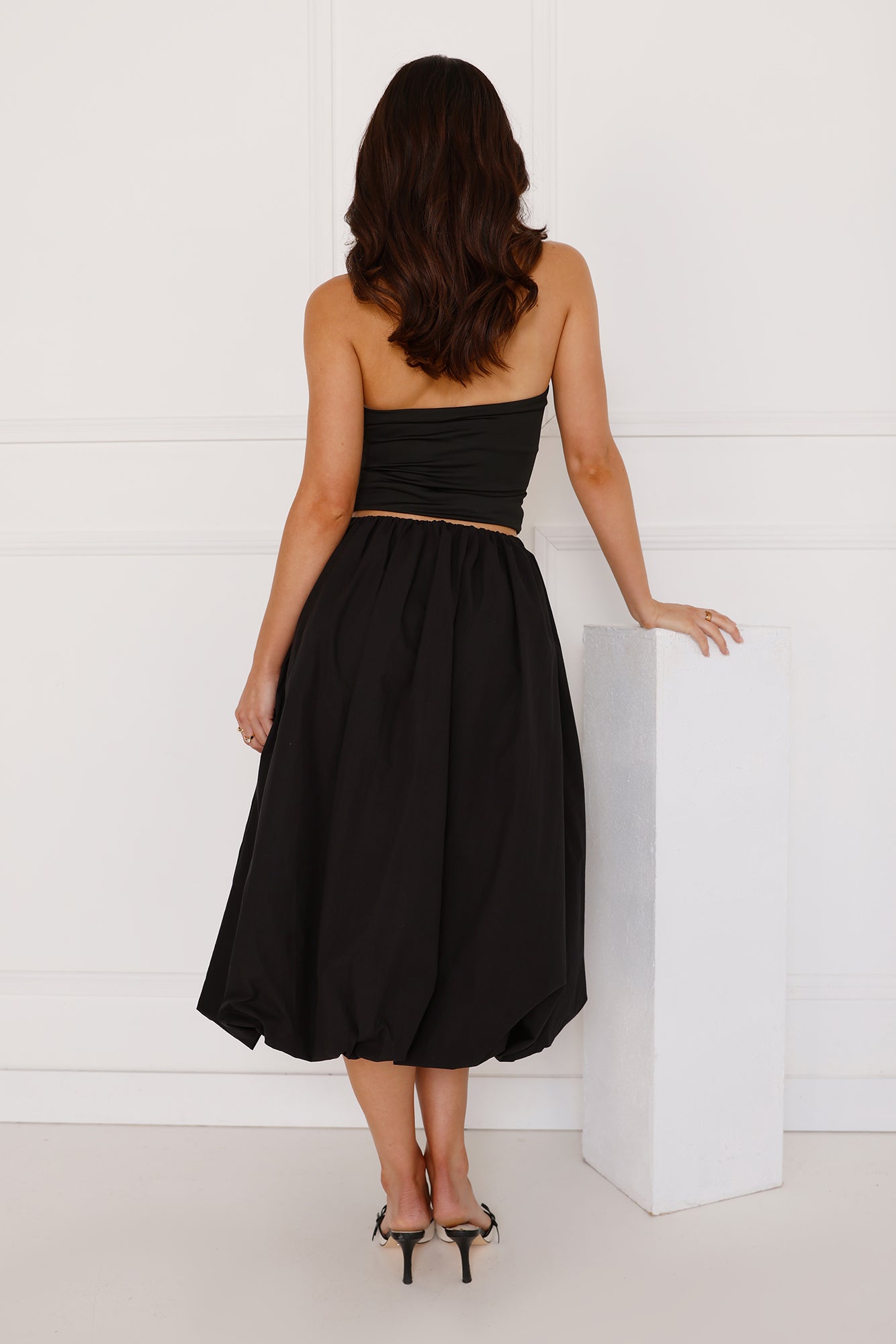 Get The Look Bubble Midi Skirt Black