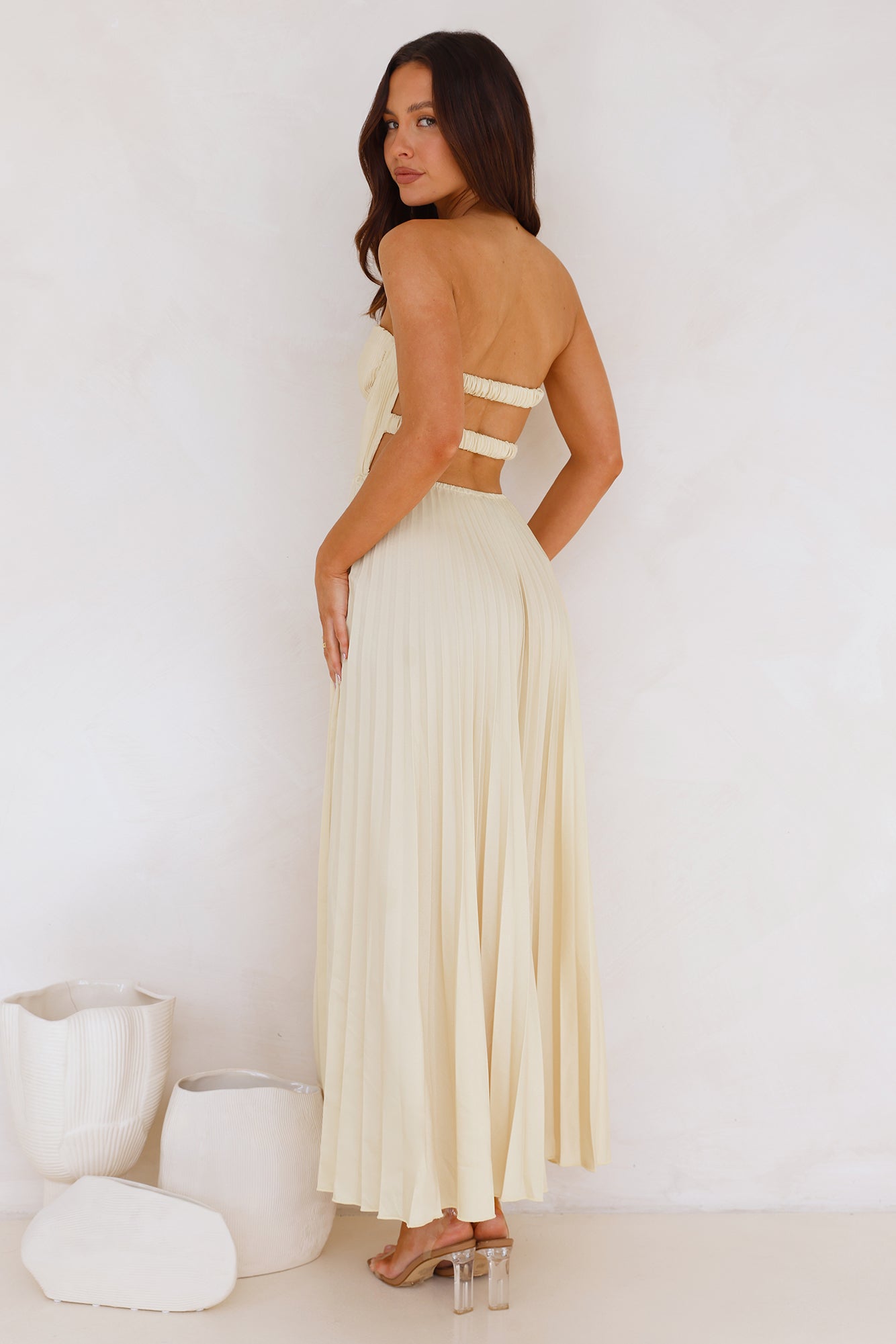 Sunflower Serenity Plisse Maxi Dress Yellow