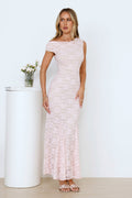 Lush Feels Lace Off Shoulder Maxi Dress Pink