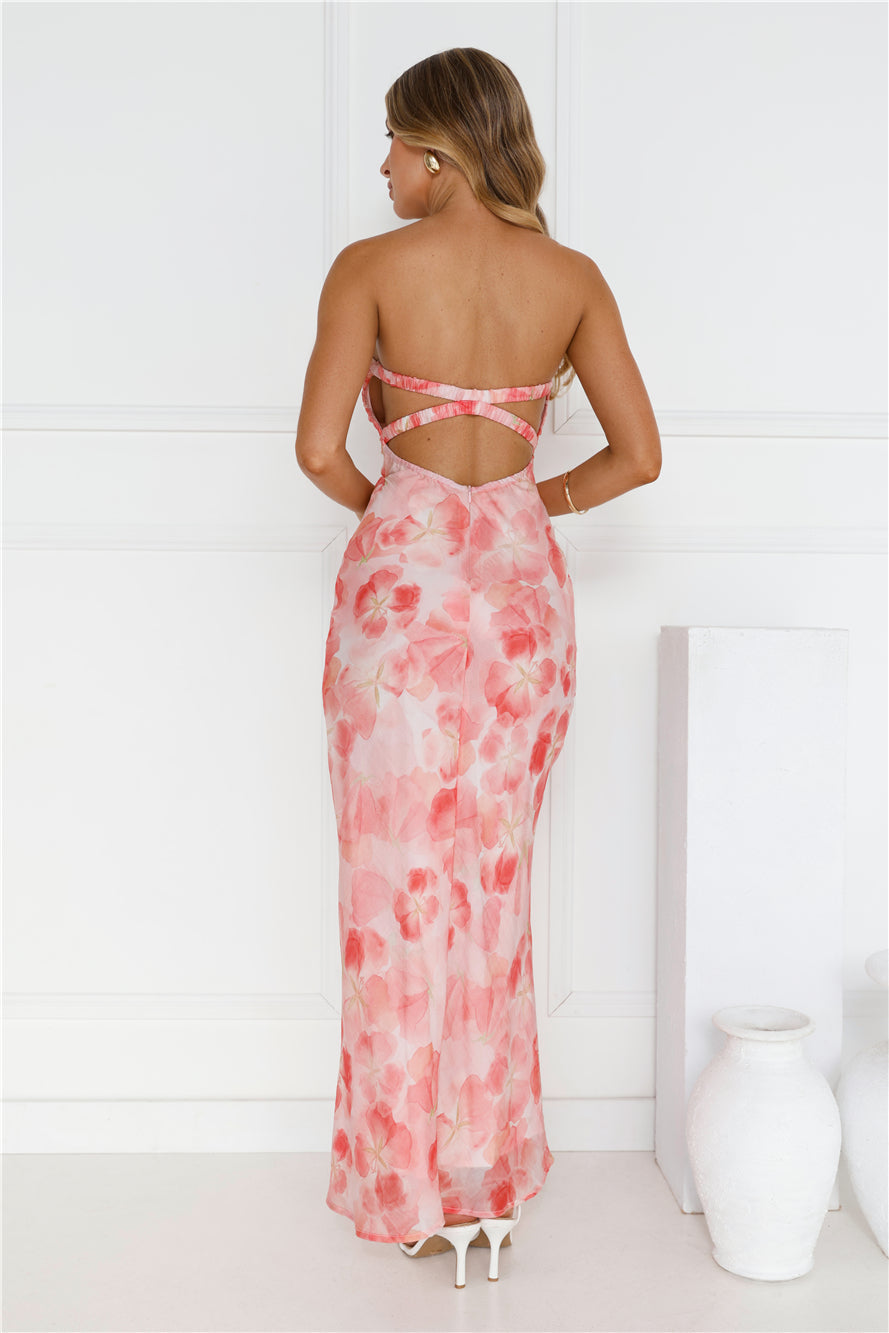 Queen Of You Strapless Maxi Dress Pink