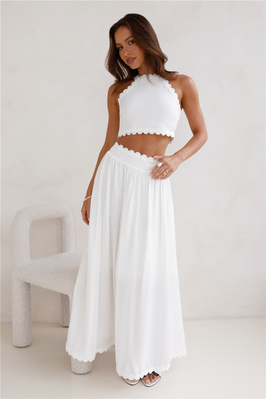 Linked Together Maxi Skirt White