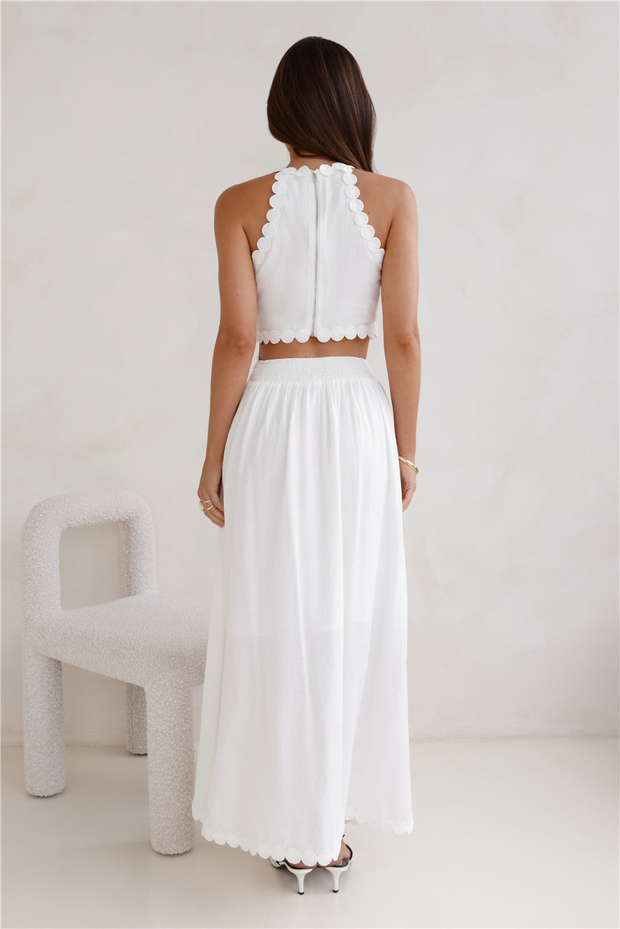 Linked Together Maxi Skirt White