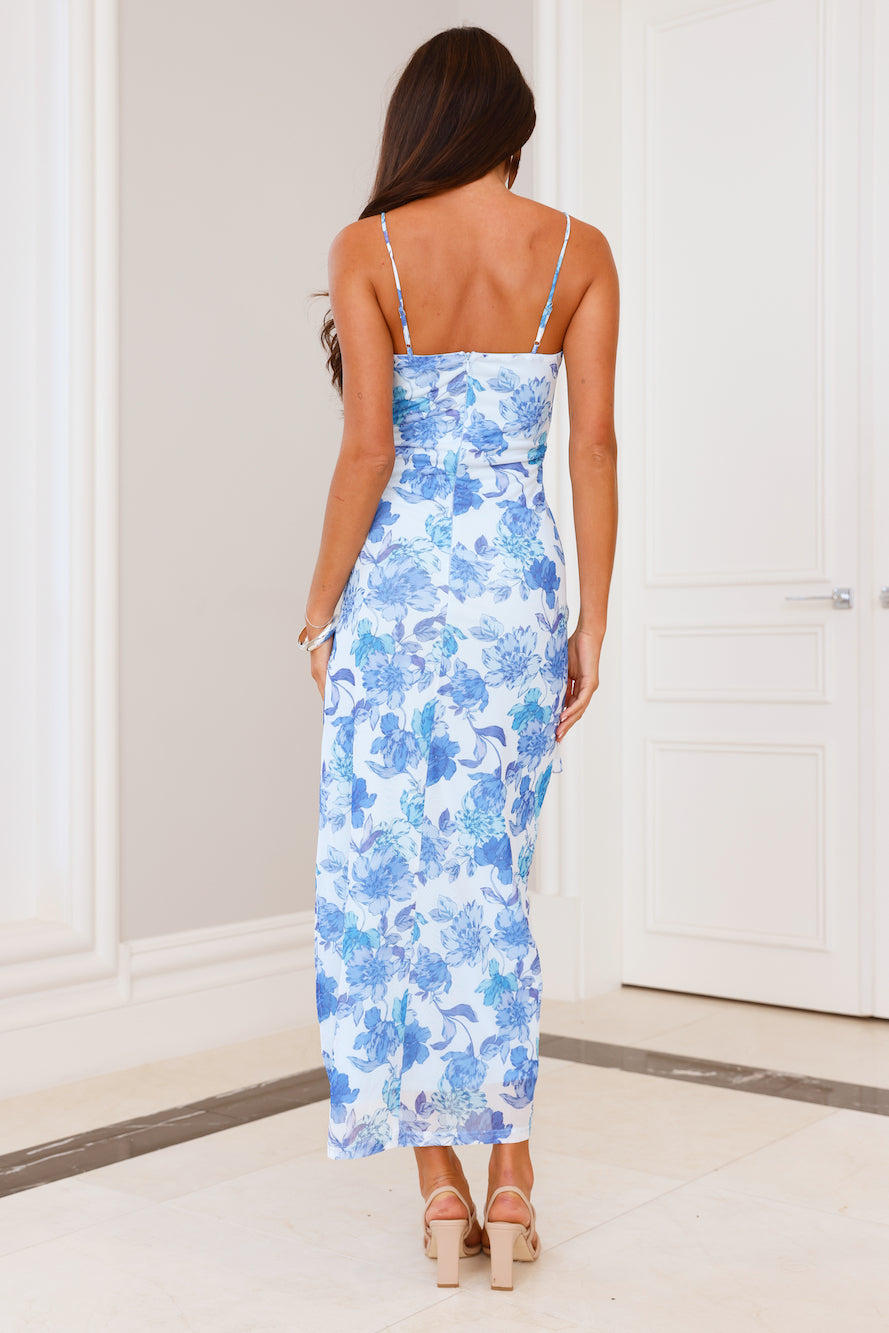 Wildflower Dreams Mesh Maxi Dress Blue