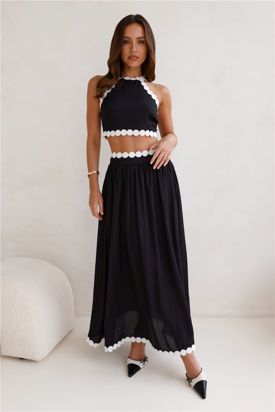 Linked Together Maxi Skirt Black
