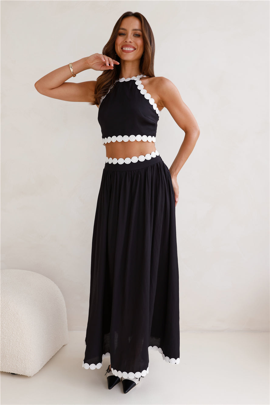 Linked Together Maxi Skirt Black