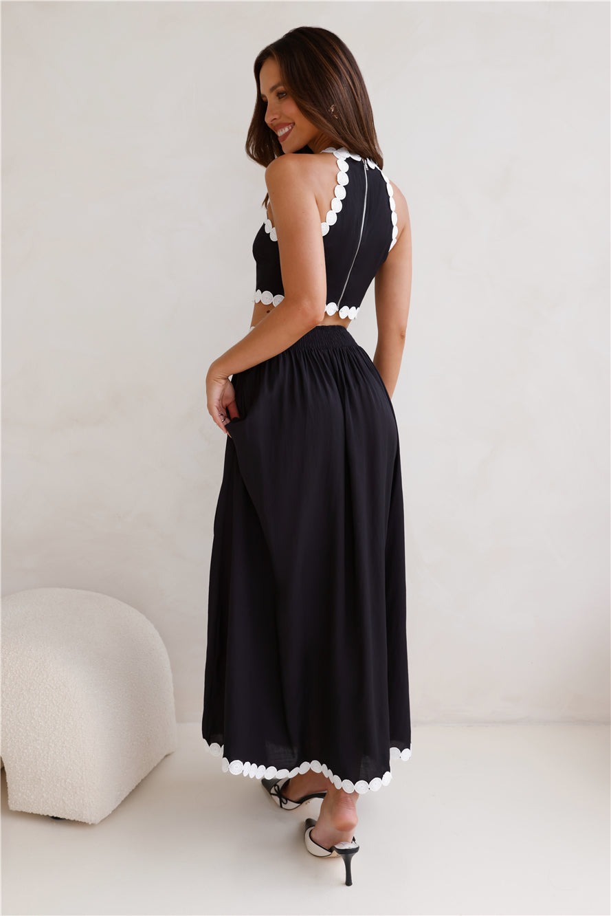Linked Together Maxi Skirt Black