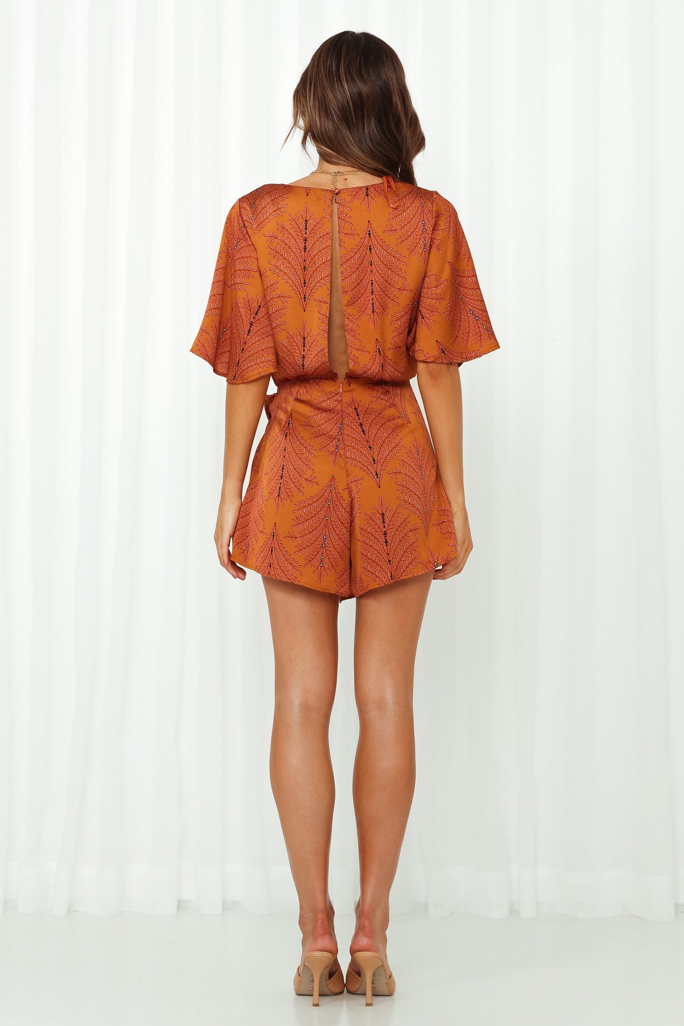 Midnight Noise Romper Rust