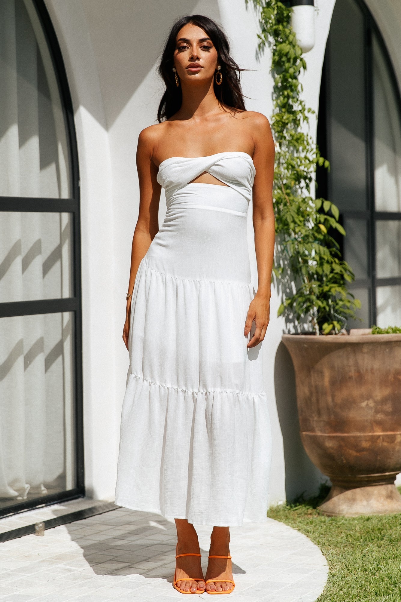 Pose For The Show Midi Dress White