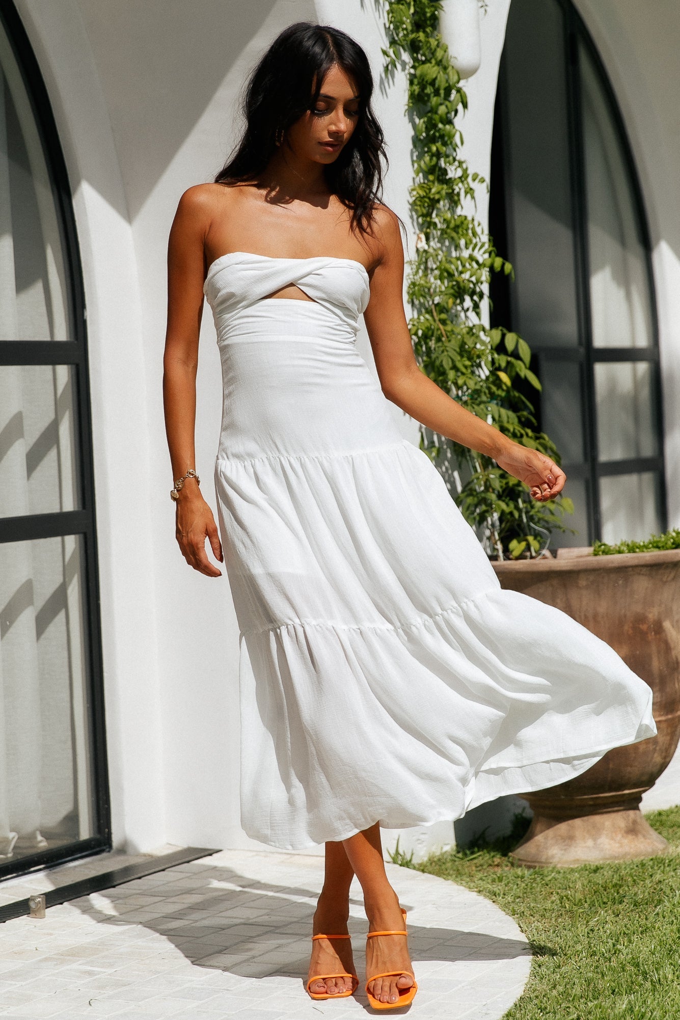 Pose For The Show Midi Dress White