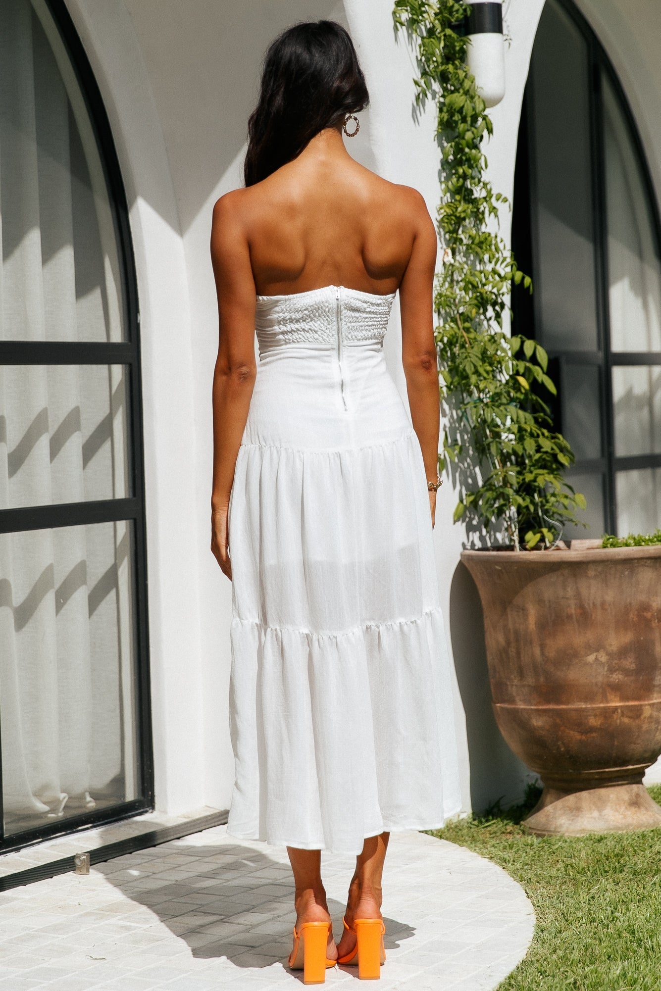 Pose For The Show Midi Dress White