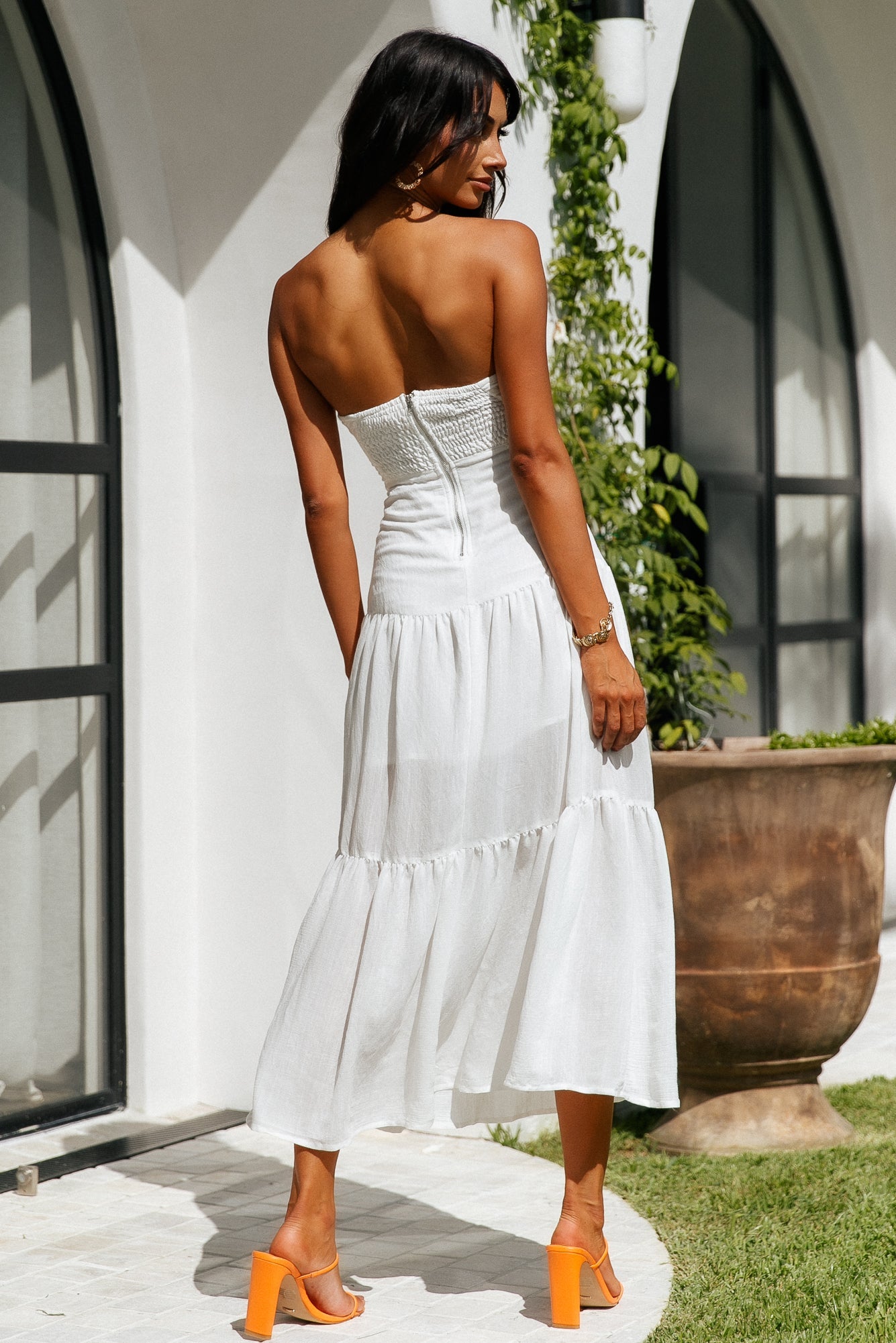 Pose For The Show Midi Dress White
