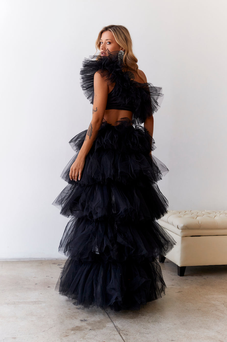 HELLO MOLLY Drinks On The House Tulle Skirt Black