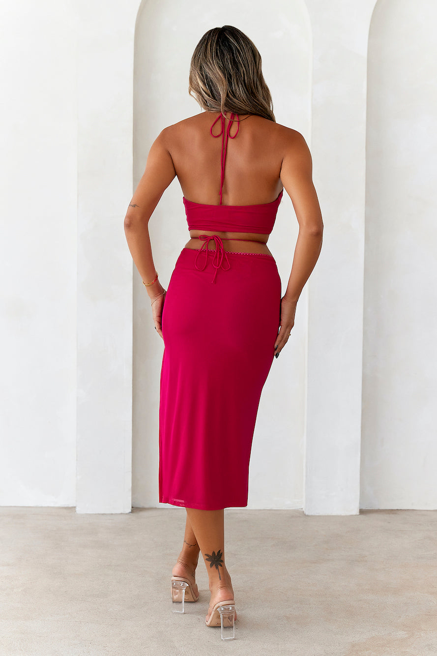 HELLO MOLLY Honey Sweet Midi Skirt Pink