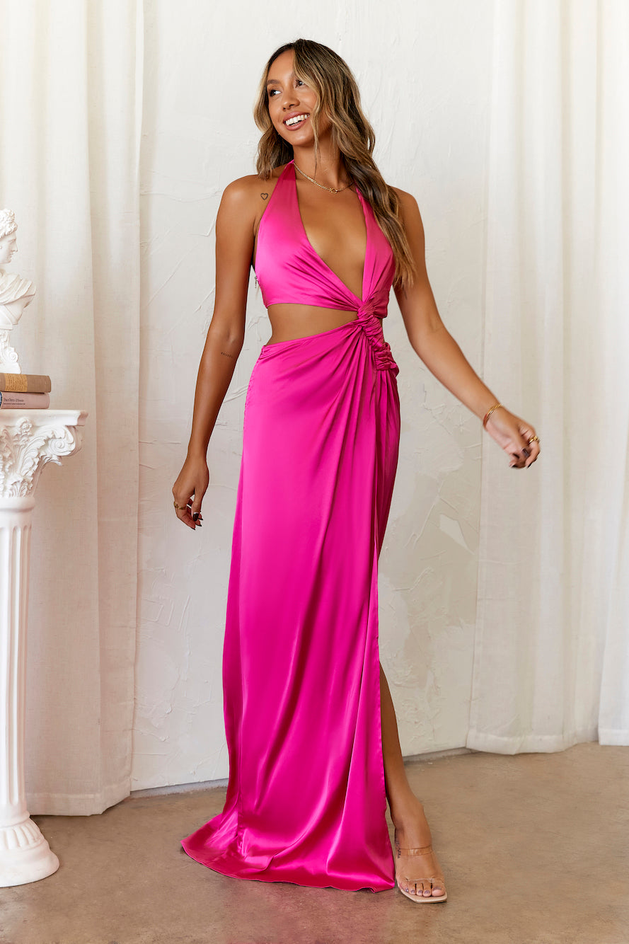 HELLO MOLLY Make Them Stop and Stare Maxi Dress Hot Pink