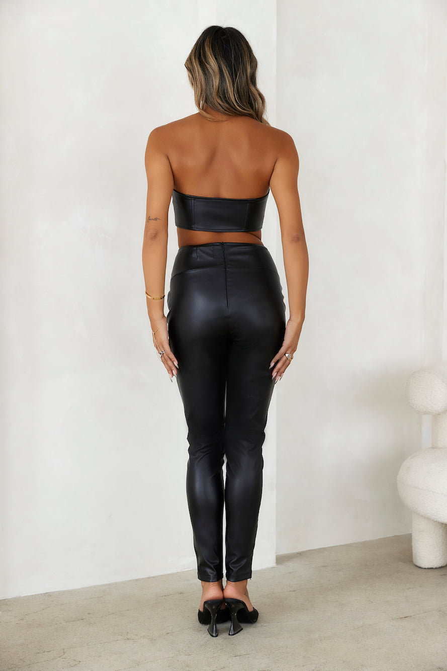HELLO MOLLY Tempt Fate Faux Leather Pants Black