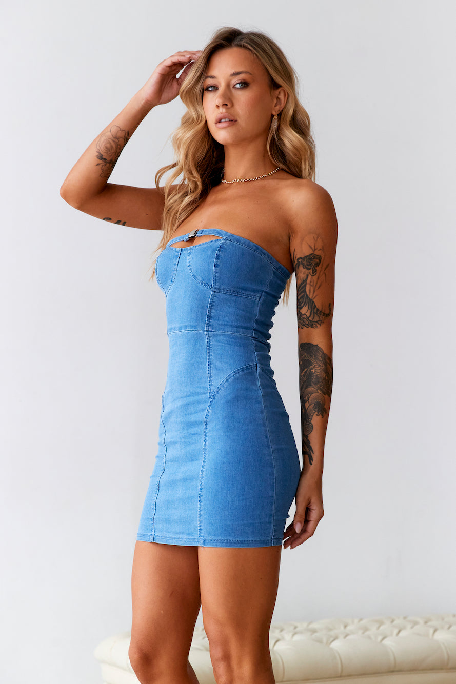 HELLO MOLLY The Eve Denim Dress Blue