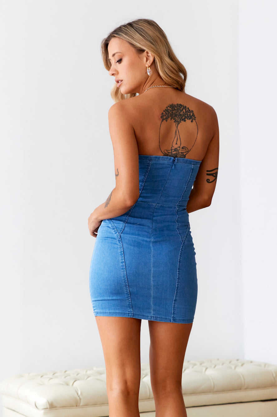 HELLO MOLLY The Eve Denim Dress Blue