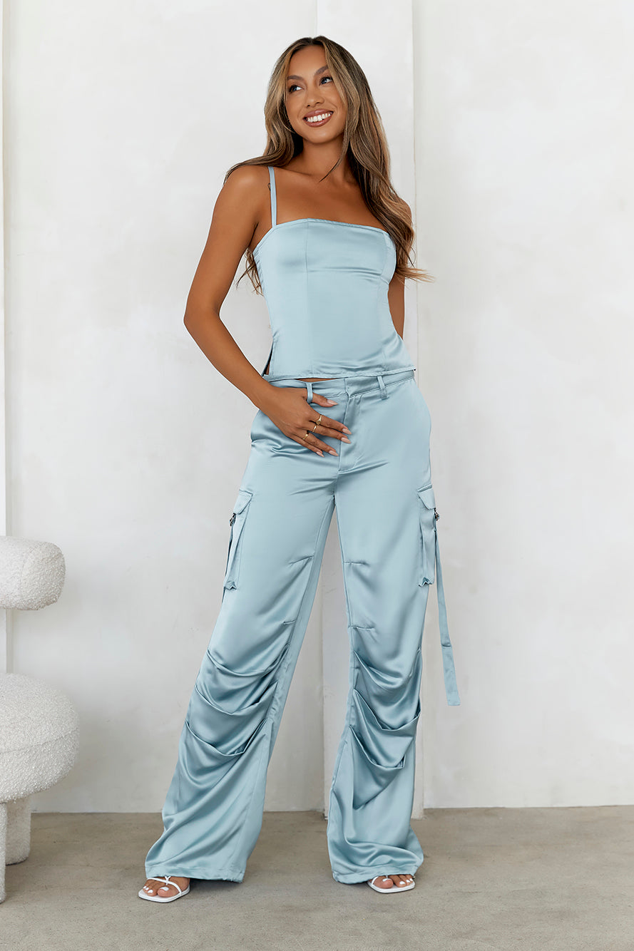 LIONESS Butterfly Cargo Pant Pale Blue
